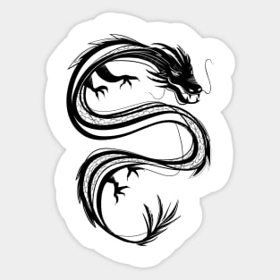 traditional chinese dragon in black Sticker